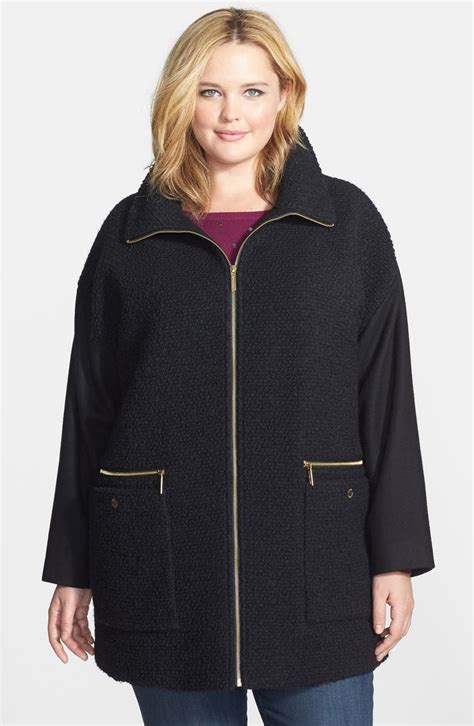 wool-bouclé coat michael kors|michael kors wool coats women's.